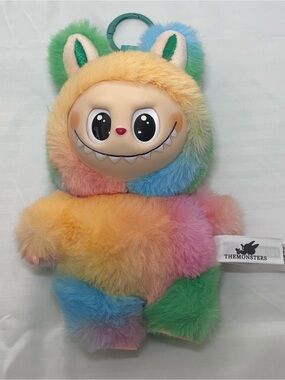Colorful Lafufu Labubu Fuzzy Monster Plush Keychain-Pastel Stuffed Animal Toy